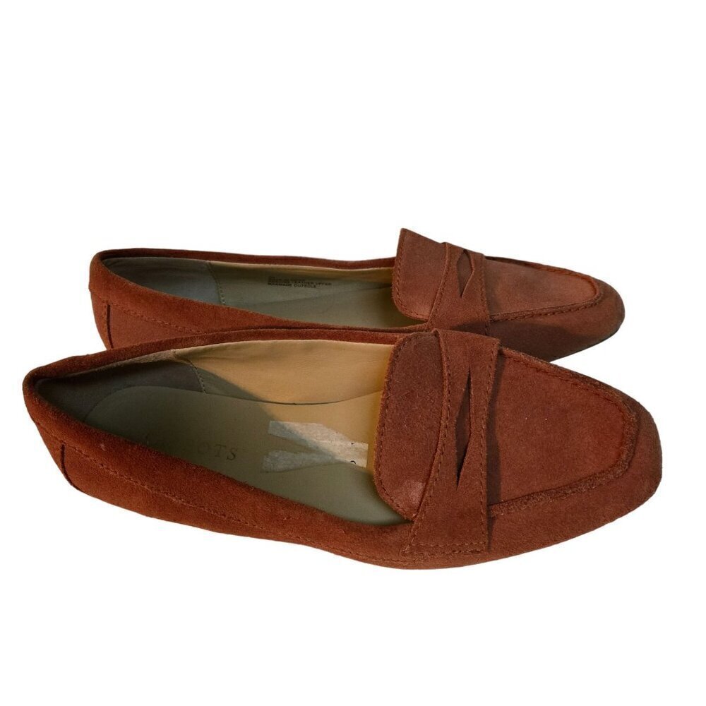 Talbots Genuine Suede Rust Penny Loafers Size 8M